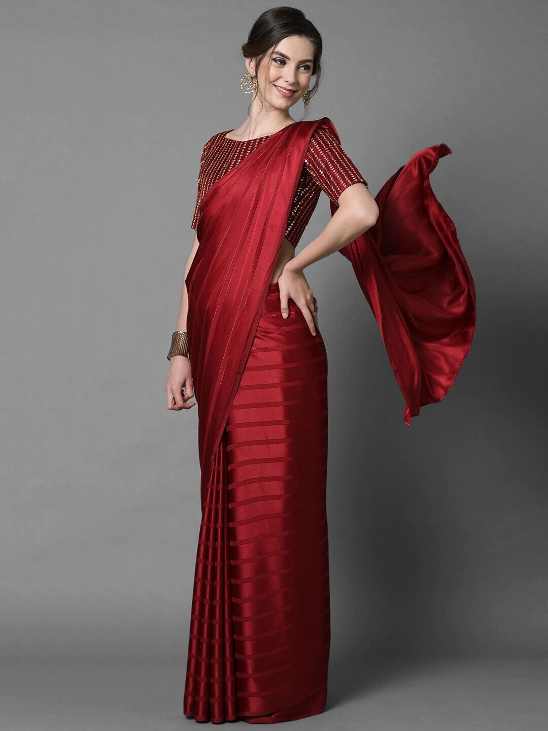 Buy Maroon Green Saree Online In India - Etsy India