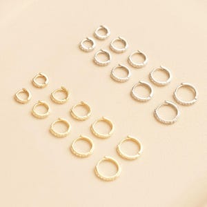 14k Gold Vermeil Huggies, Sterling Silver Huggies, Small Huggie Hoop, Bezel CZ Hoops, Pave CZ Hoops, Gold Huggie Earring, Gold Hoop Earring