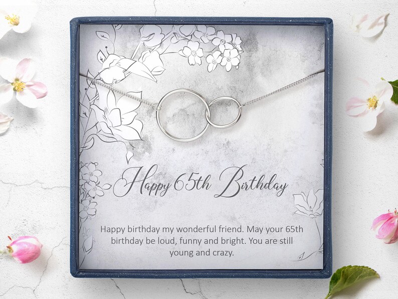 65th birthday gift for 65 year old woman birthday necklace etsy