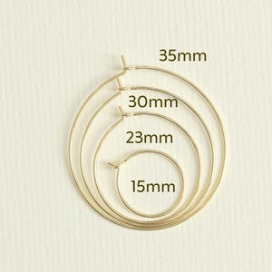 14k Gold Vermeil Hoops, Sterling Silver Hoops, Classic Hoop, Plain Hoops, Simple Hoops, Large Hoops, Small Hoops, Minimalist, thin hoops