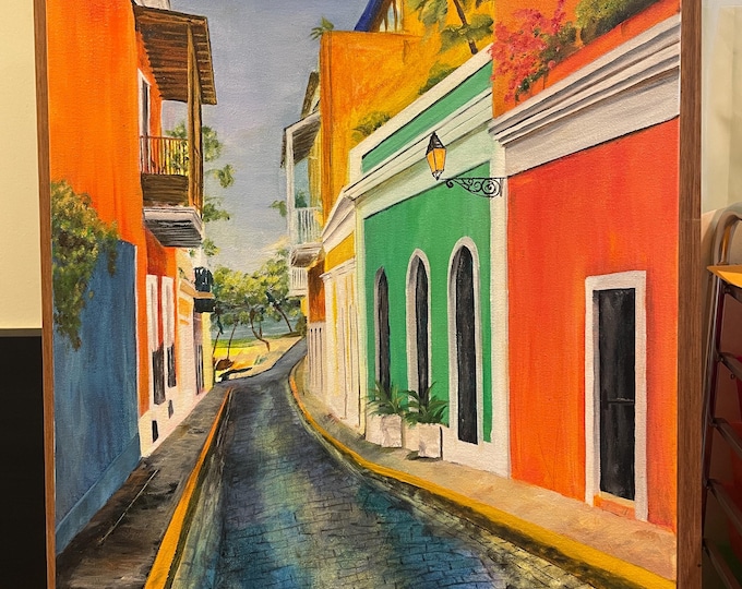 Original Oil Painting: Streets of Old San Juan, Puerto Rico 18x24