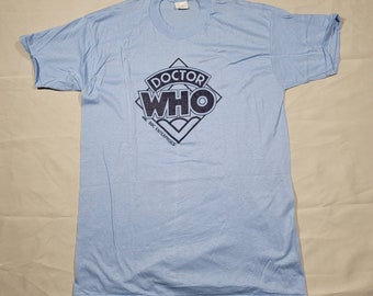 NWOT Vintage 1980 Dr Who BBC Print Shirt Mens Large