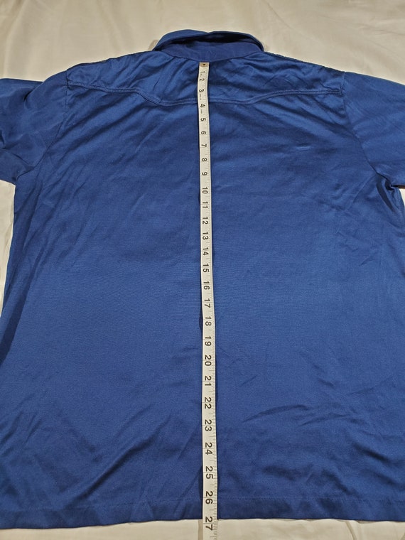 Vintage Pocket Metallic Blue Polo Size XL - image 5