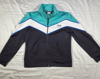 Vintage Fila Sport Track Jacket: 90s Blue Red White, Men's
