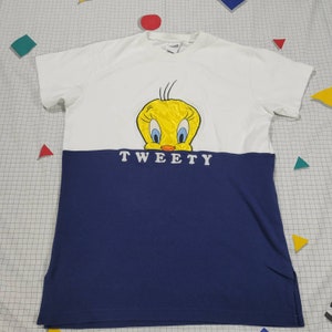Warner Bros Store Tweety Embroidered Oversized Shirt Dress Size XS