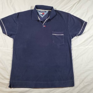 Tommy Hilfiger Blue Texture Polo Size L