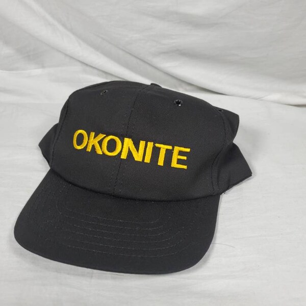 Vintage Okonite Black Snapback Trucker Hat OSFA