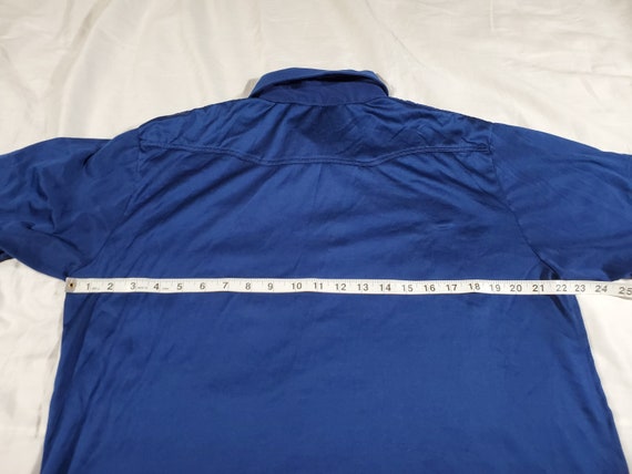 Vintage Pocket Metallic Blue Polo Size XL - image 6