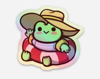 Holo Froggie Swim Sticker