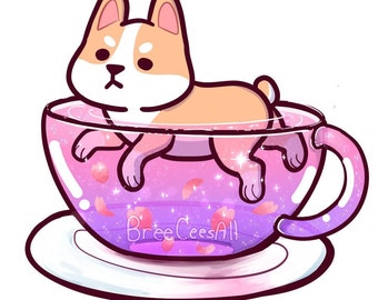 Teetasse Corgis Sticker