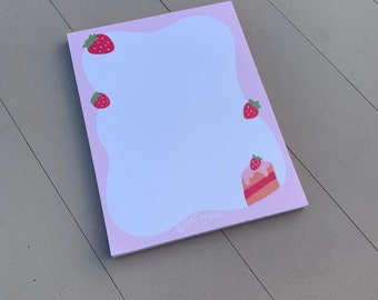 Erdbeer Dessert Notizblock