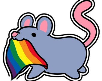 Niedliche Pride Ratte Aufkleber