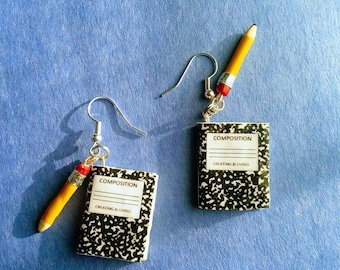 Composition notebook earrings