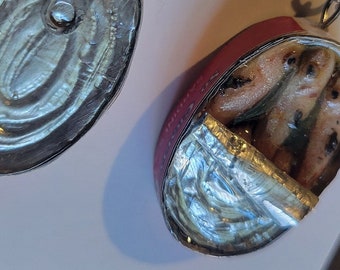 Sardine can earrings
