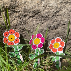 Flower Power holds rock climbing sticker