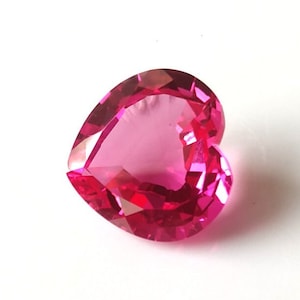 AAA Rated Lab Created Synthetic Pink Sapphire Heart Cut Gemstones,Size-5mm-18mm Sapphire Jewelry- 1 Pcs (no.-1.5)