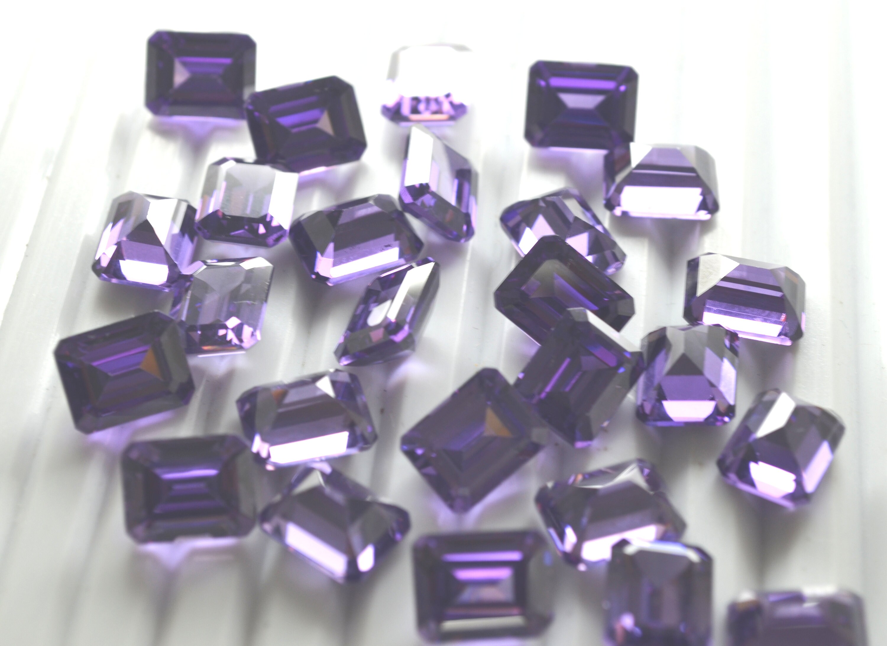 AAA clasificado octágono forma laboratorio creado facetado | Etsy