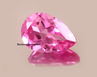 AAA Pink Sapphire Gemstone – Lab Created Synthetic Pear Cut, 4x5mm to 15x20mm
