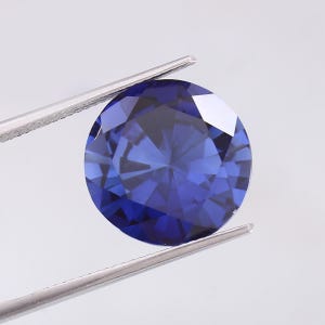 Elegant AAA Quality Lab Grown Synthetic Blue Sapphire Diamond Cut Round Gemstone 4mm to 18mm,1pcs