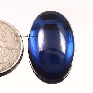 Best Quality Synthetic Oval Lab Created Blue Sapphire Corundum Cabochon Gemstone 3x5-15x20mm, ( 1pcs)