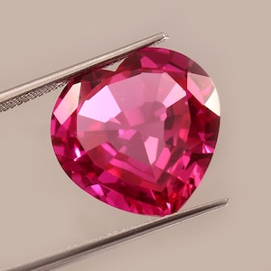 AAA Rated Lab Created Synthetic Dark Pink Sapphire Heart Cut Gemstones,Size-5mm-18mm Sapphire Jewelry- 1 Pcs (no.-2)