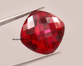 Red Lab Created Ruby, Cushion Checkerboard Cut (5mm-20mm)
