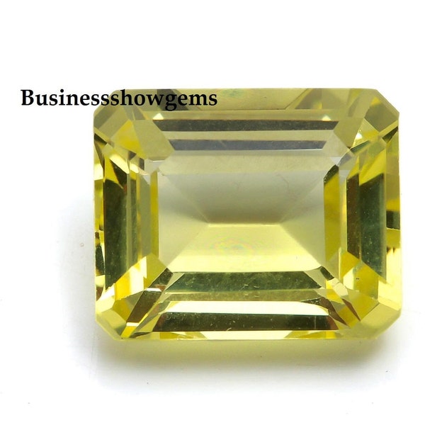 A++ Top Quality Lab Grown Yellow Sapphire Synthetic Corundum Octagon 3x5mm-13x18mm,Gemstone-1pcs  (No. 20)