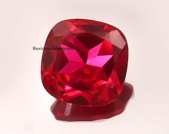 Synthetic Corundum A++ Lab Created Cushion Flower Cut Ruby Gemstones Size 5mm-20mm,1pcs