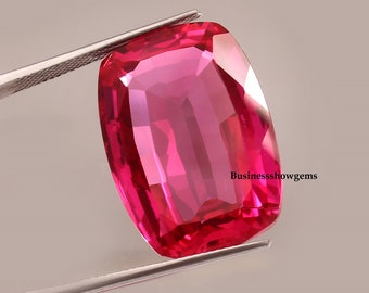 Lab-Created Synthetic Pink Sapphire Cushion Cut Gemstone-(3x4-15x20mm),1pcs-(No.2)