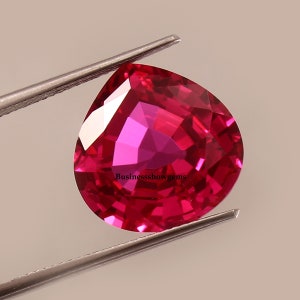 AAA Rated Lab Created Synthetic Corundum Pink Sapphire Step Cut Heart Gemstones,Size-5mm-18mm Sapphire Jewelry- 1 Pcs (no.-2)
