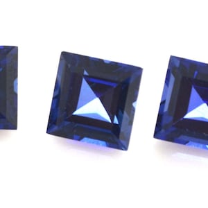 AAA Rated Synthetic Lab Created Blue Sapphire Corundum Square Cut Size 5mm-20mm, Gemstone