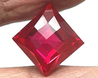 Hand Cut AAA Red Ruby, Square Checker Faceted Corundum (5-20mm)