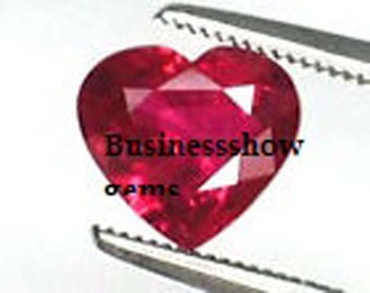 Synthetic Corundum Lab Created Heart Cut Ruby Gemstone- (5mm-17mm)
