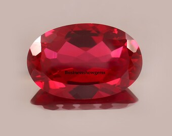 Gorgeous Flower Cut Oval Lab Created Synthetic Ruby Corundum Gemstones Sizes 3x4mm-15x20mm-1pcs