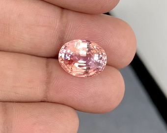 AAA Rated Handcut Lab Created Corundum Padparadscha Sapphire  Oval  3x5mm to 20x30 mm  Gemstone , Padparadscha Stone for Jewelry( 1pcs )