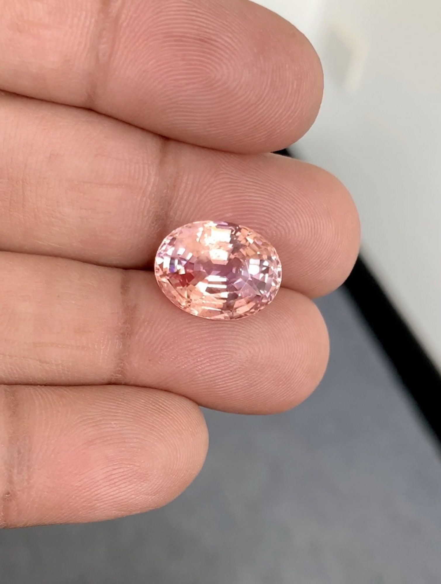7.95ct Pear Peach Pink Morganite Ring with Filigree