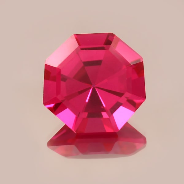 AAA Rated Lab Created Synthetic Dark Pink Hexagon Diamond Cut Sapphire Gemstone 6mm-16mm,1pcs (N0.2)
