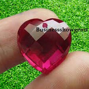 AAA Quality Lab Created Ruby Heart Both Side Checker Cut Without Drilled Synthetic Corundum Ruby Gemstone,5mm-17mm,1pcs