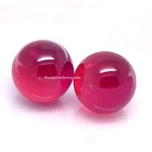 AAA Rated Lab Created Synthetic Corundum Plain Round Ruby Balls, Ruby Beads Cabochon Gemstone 3mm to 12mm