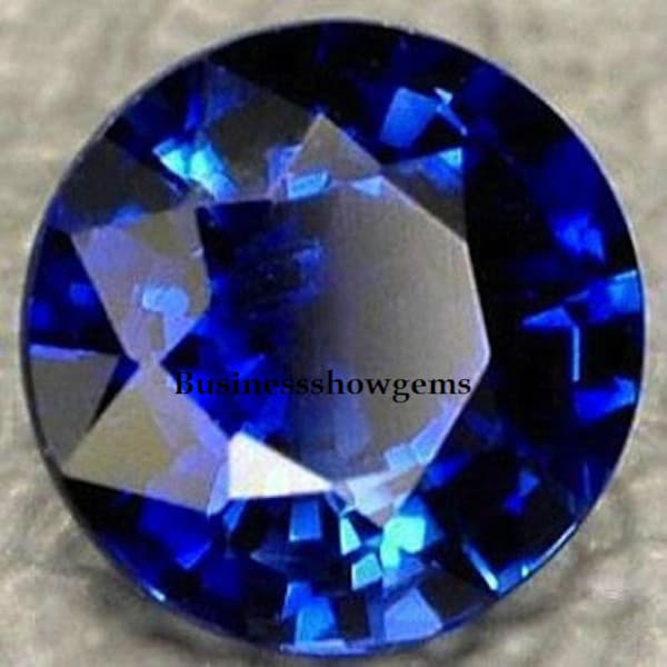 AAA Rated Bright Blue Sapphire Lab Created Round Faceted Cut Gemstone Size-3mm to 10mm