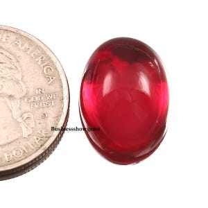Lab Created AAA Rated Synthetic Corundum Bright Red Ruby 3x5mm-20x30mm Oval Cabochon Gemstones ( 1pcs )