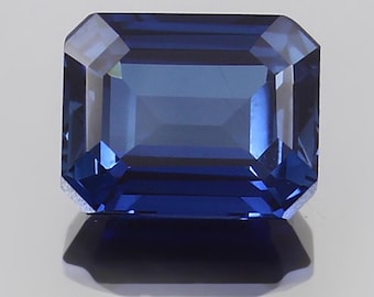 Syntetisk labbodlad blå safir oktagonslipad (3x5-15 x 20 mm) korund ädelsten - 1 st
