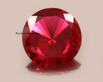 A++Quality Lab Grown Diamond Cut Round Ruby 3mm-20mm Synthetic Corundum Gemstones-1Pcs