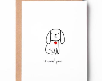 I Woof You, I Love You Card, Animal Lover Card