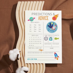 Prédictions et cartes de conseils pour la baby shower, cartes de jeu de prédiction pour bébé, cartes de prédiction pour bébé imprimables, téléchargement de jeu de devinettes pour bébé