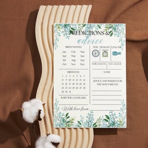 Prédictions et cartes de conseils pour la baby shower, cartes de jeu de prédiction pour bébé, cartes de prédiction pour bébé imprimables, téléchargement de jeu de devinettes pour bébé