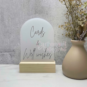 Karten und Wünsche Acryl Schild, Hochzeitsschild, Karten und Wünsche, Glückwunschschild, Event Schild, Hochzeitsdekor, Hochzeitsdekor Schilder,