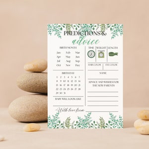 Prédictions et cartes de conseils pour la baby shower, cartes de jeu de prédiction pour bébé, cartes de prédiction pour bébé imprimables, téléchargement de jeu de devinettes pour bébé