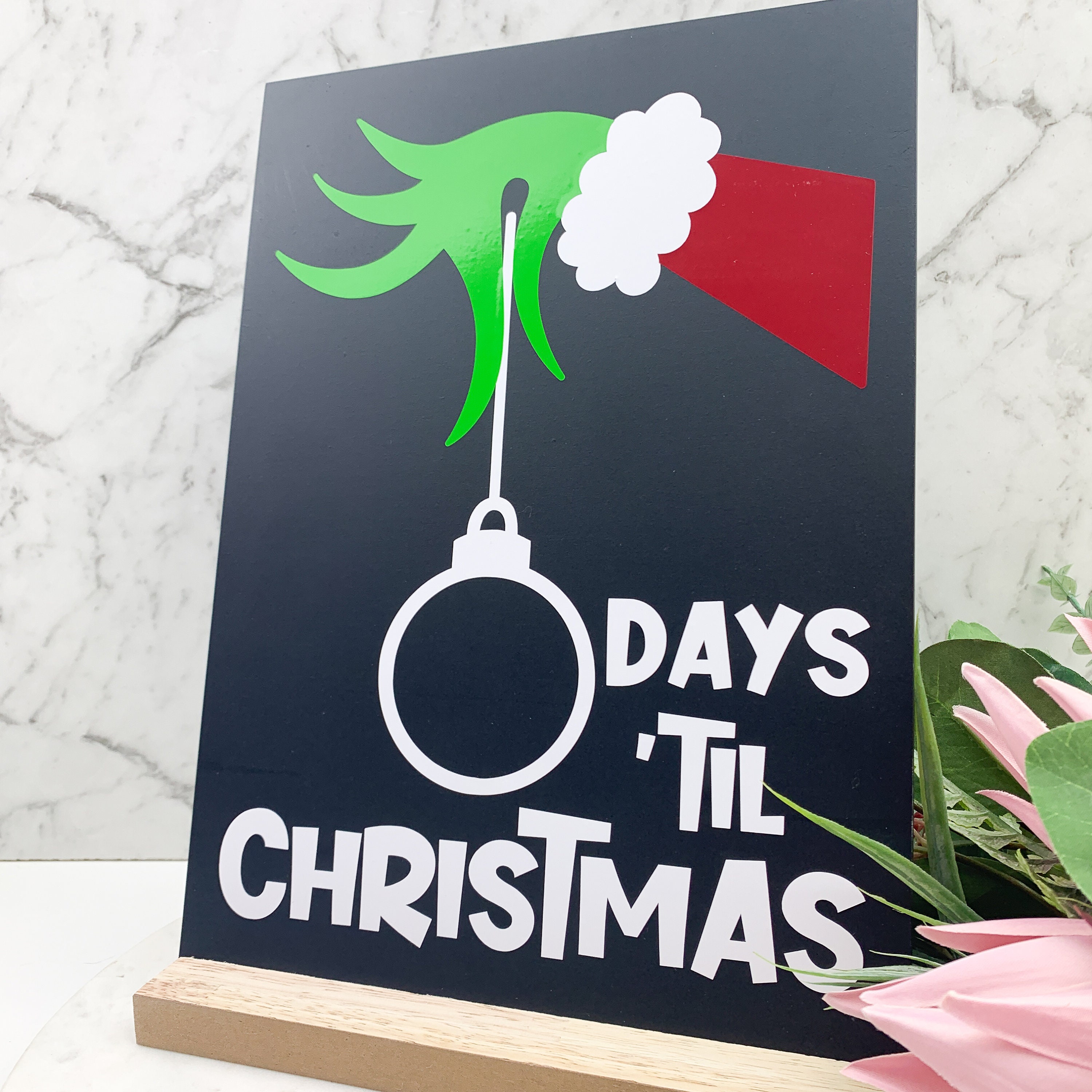 Grinch Christmas Chalkboard Countdown Cuenta atrás para Etsy