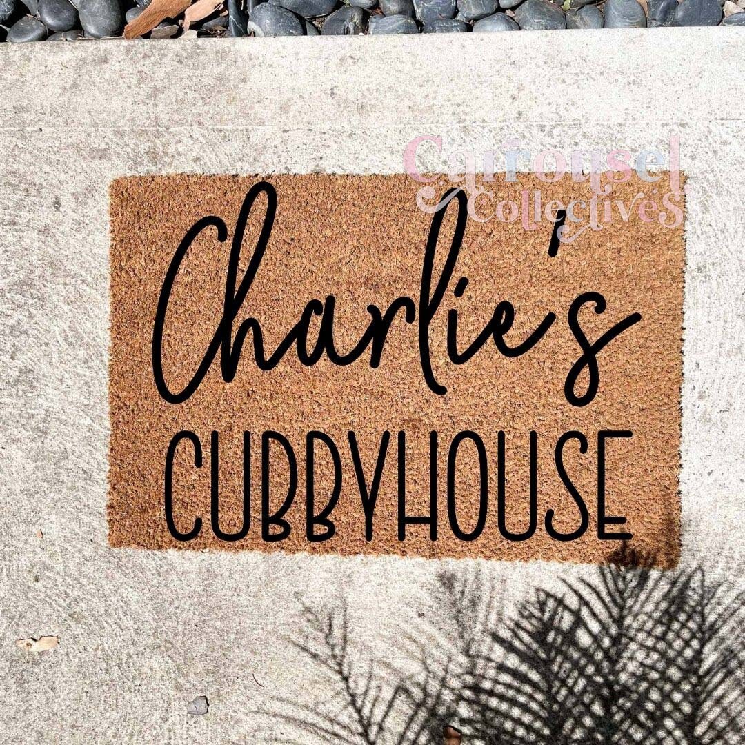 Custom Name Cubby House Door Mat Personalised Doormat Custom Etsy